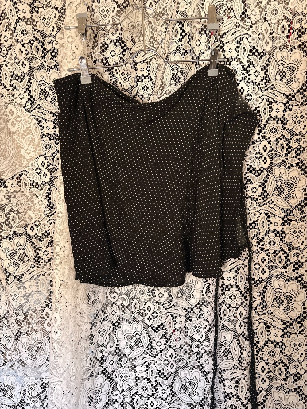 Brandy Melville Black Polka Dot Strapless Camisole